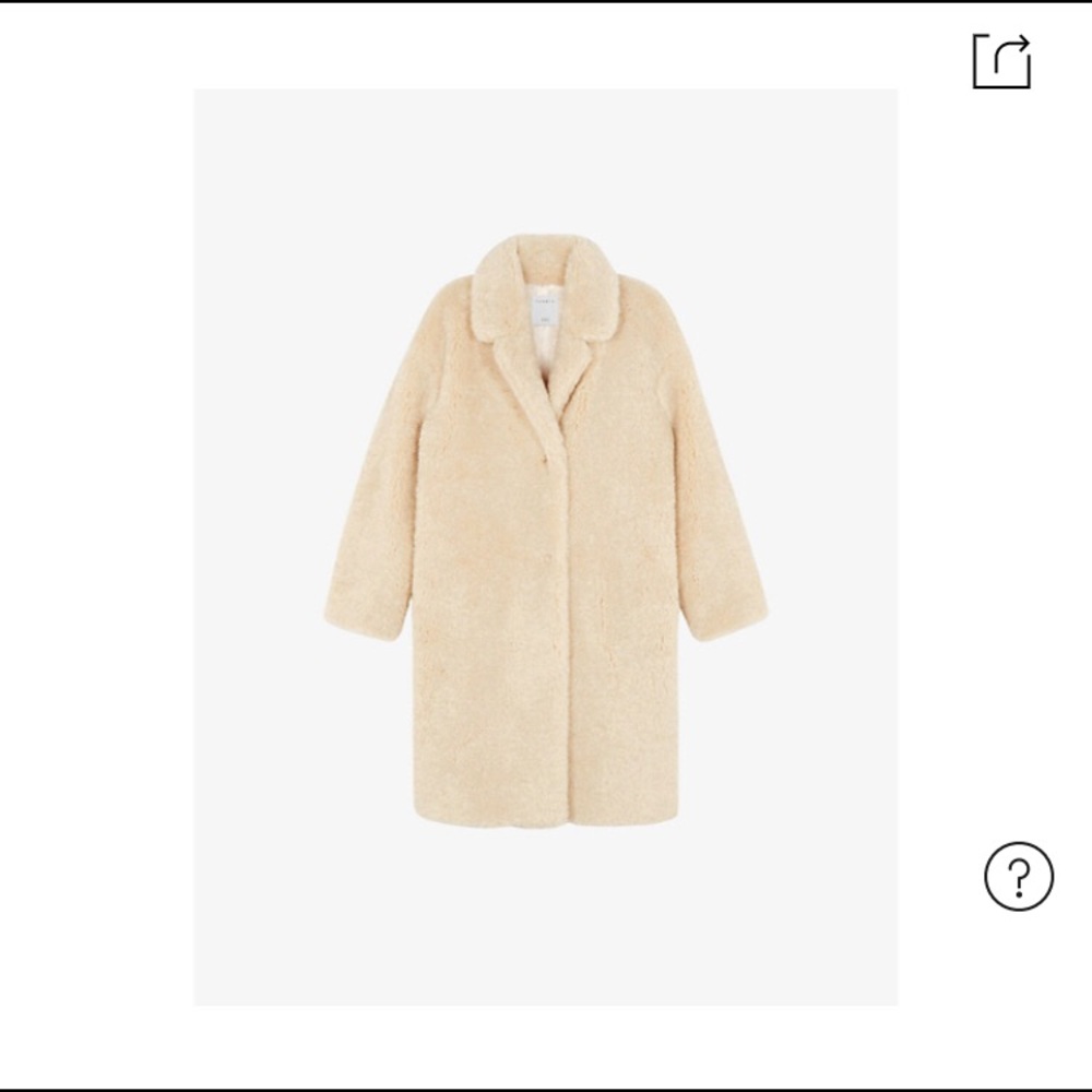 Sandro ecru long white coat nwt size s